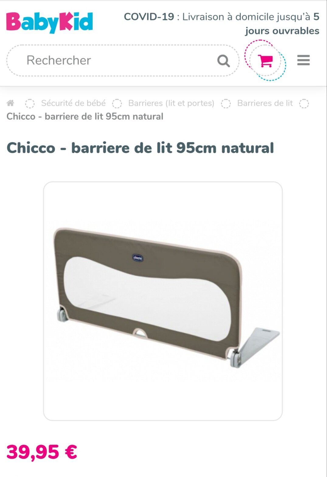 Reservez Le Cadeau Barriere De Lit Evolutif 95cm Kadolog