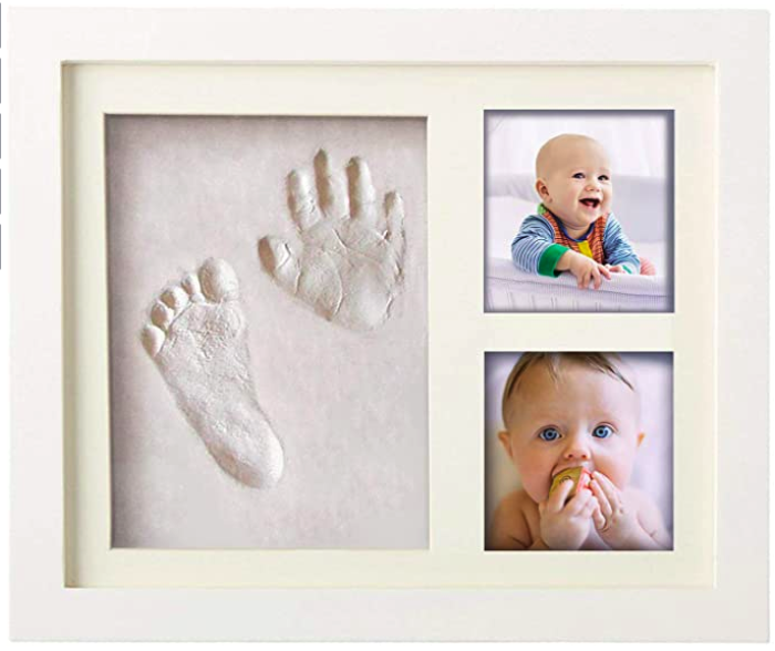 Kit Empreinte Pieds Et Mains Bebe 100 Non Toxique Cadre Bois Verre Kadolog