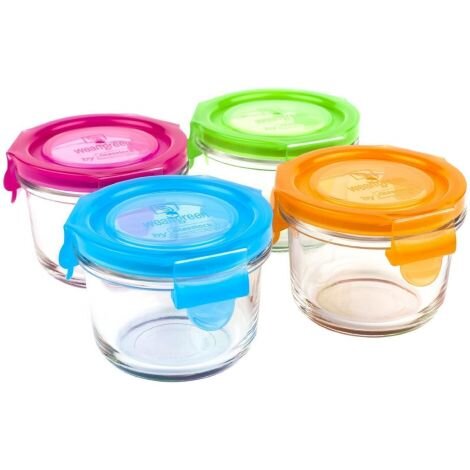 Purchase Wishlist Item Set De Petits Pots Ronds En Verre Trempe Avec Couvercle 4 X 165 Ml Kadolog