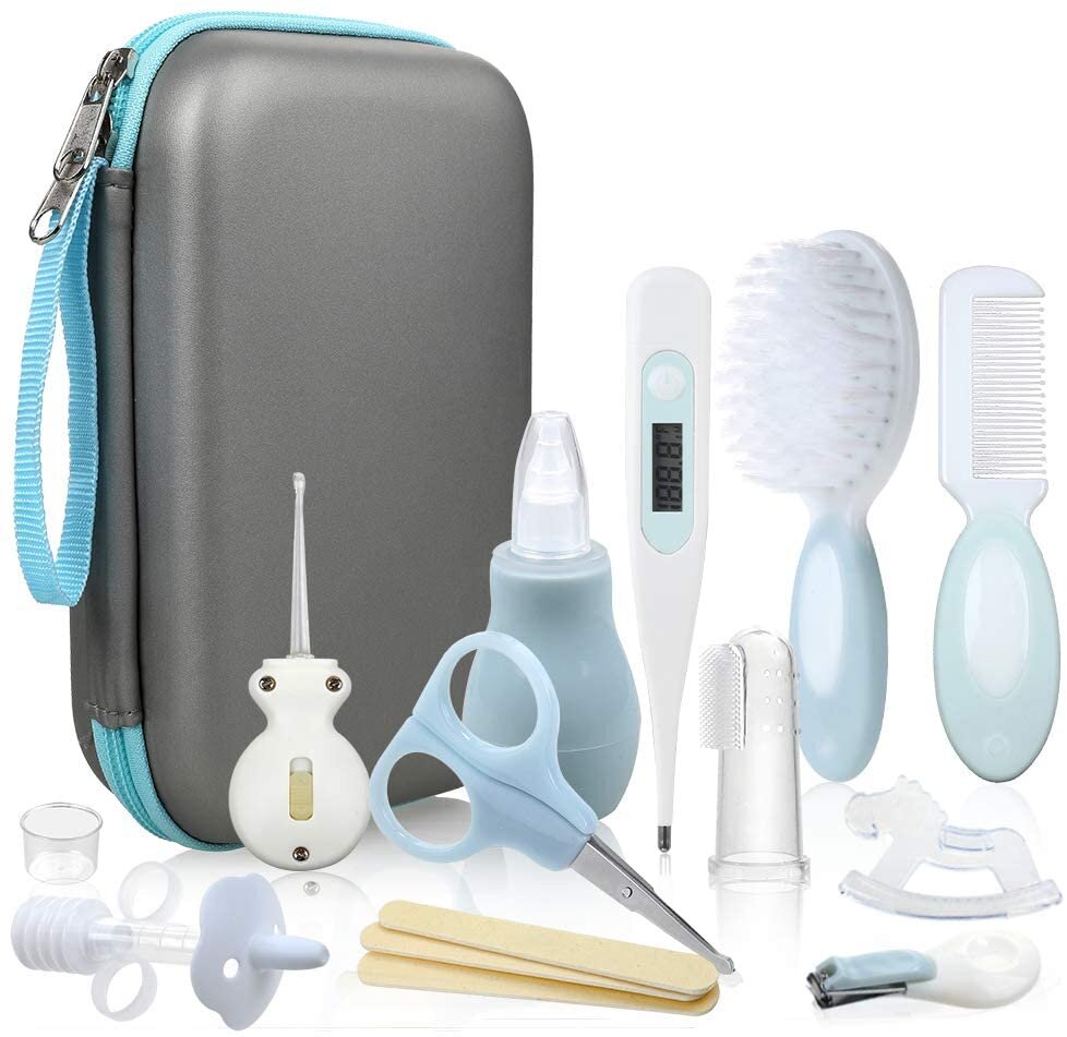 Lictin 15pcs Trousse De Soin Bebe Naissance Set De Toilette Bebe Confort Sans Bpa Non Toxique Thermometre Lime A Ongles Cuillere Kadolog