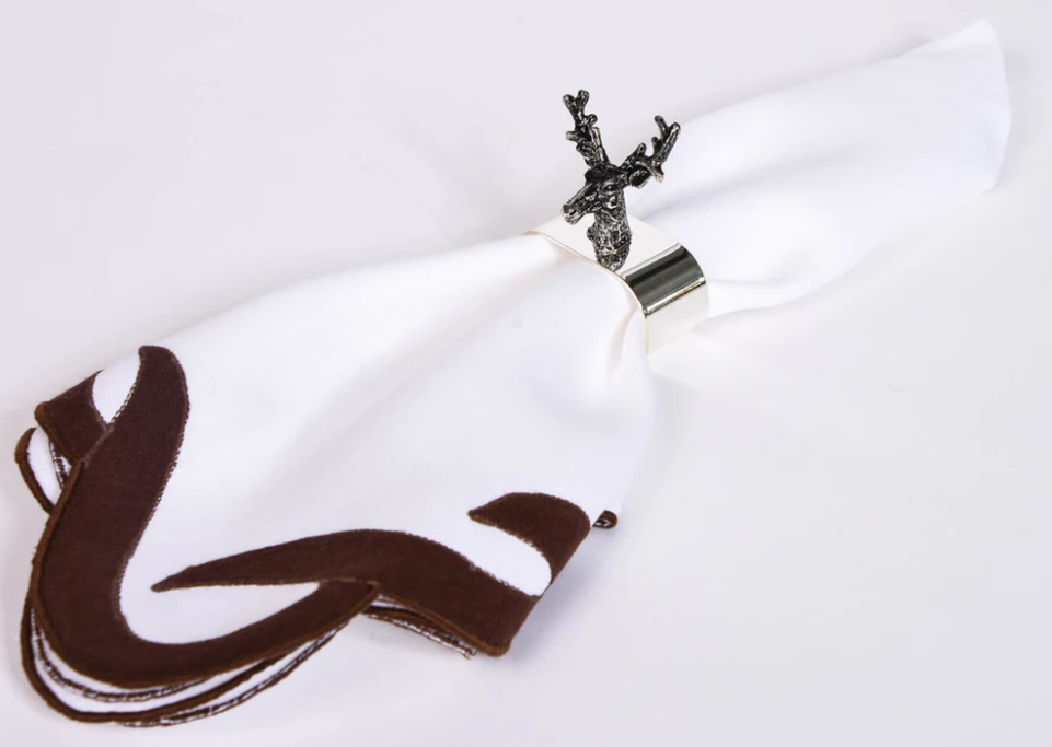 Set of 4 Stag Napkin Rings Kadolog