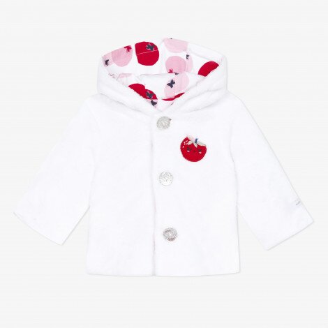 Veste Reversible Polaire Et Jersey Bebe Fille Imprimee Fruits Blanc Cat Kadolog