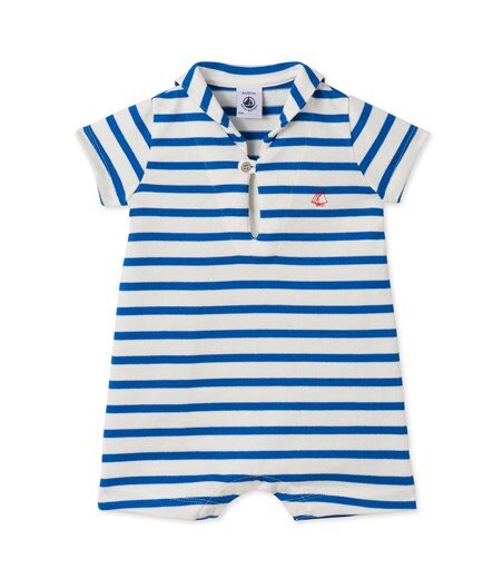 Reservez Le Cadeau Combicourt Bebe Garcon En Jersey Lourd Blanc Lait Bleu Delft Petit Kadolog