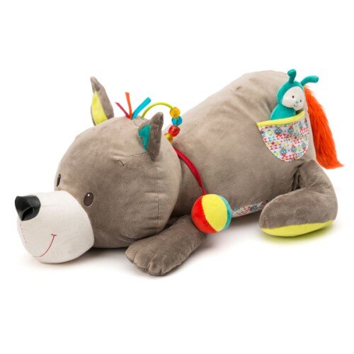 Peluche Geante D Activites Leon Le Loup Oxybul Pour Enfant De 3 Mois A 3 Ans Oxybul Eveil Et Jeux Kadolog