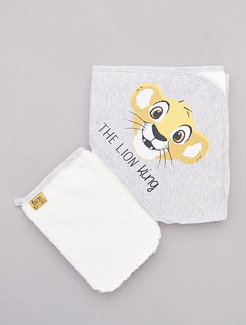 Cape De Bain Gant De Toilette Le Roi Lion Bebe Garcon Gris Kiab Kadolog