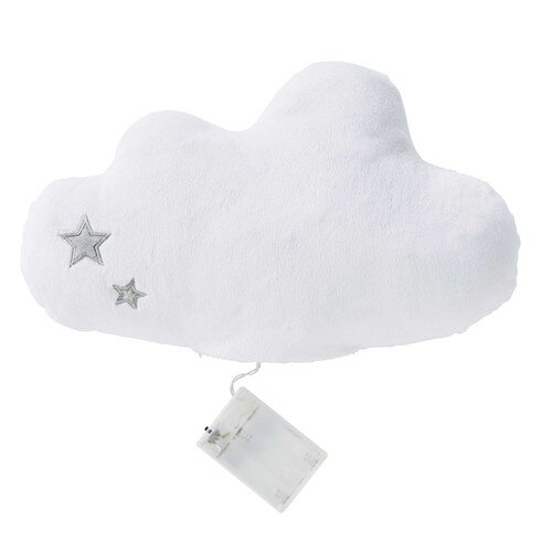 Coussin Veilleuse Nuage Blanc 35x18cm Moonlight