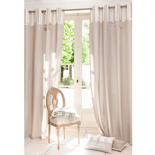 Rideau à œillets en coton beige 140 x 250 cm FÉLICITÉ | Maisons du ... Rideau à œillets en coton beige 140 x 250 cm FÉLICITÉ | Maisons du ...