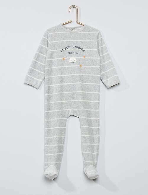 Purchase Wishlist Item Pyjama Velours Eco Concu Bebe Garcon Gris Chine Raye Kiabi 10 Kadolog