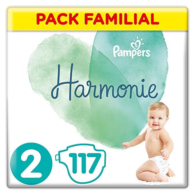 Pampers Harmonie Couches Taille 2 (48 kg) Pack Familial (117
