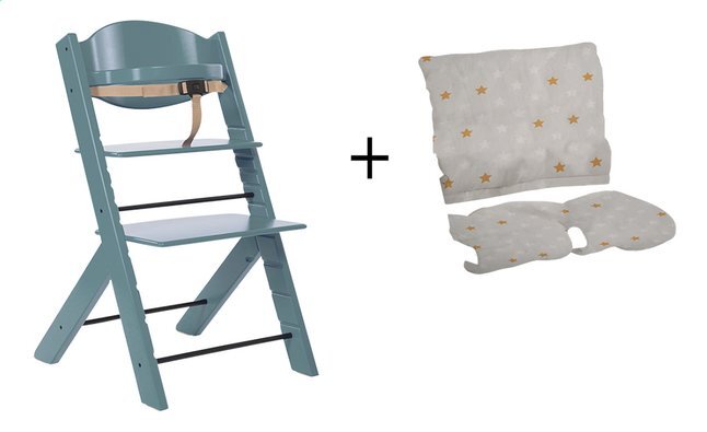 Treppy Eetstoel met verkleinkussen petroleum - Kadolog