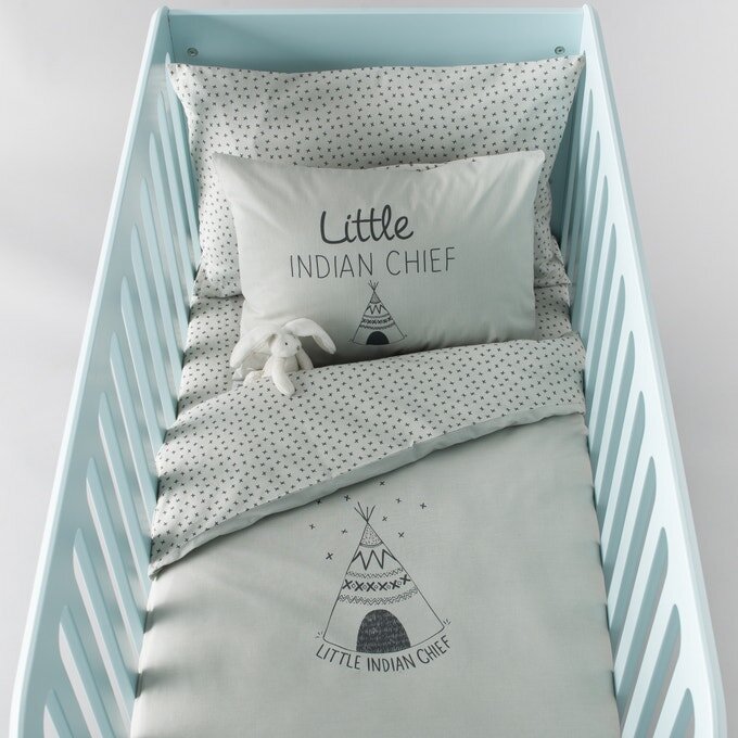 Housse De Couette Bebe Coton Tipi La Redoute Interieurs Gris Noir La Kadolog