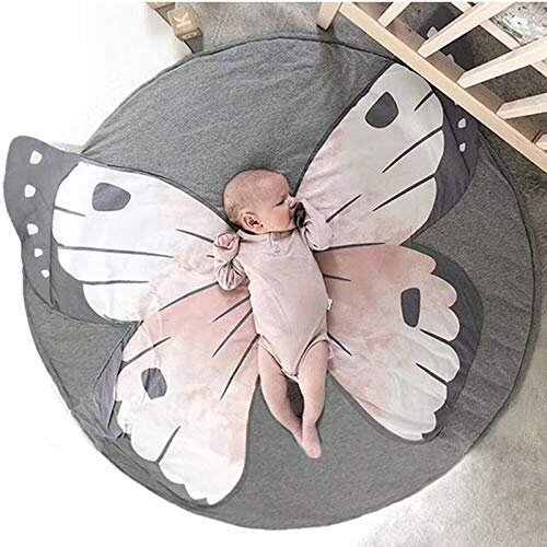 Papillon Tapis Eveil Jeu Bebe Rond Animaux Moquette Enfant Tapis Chambre Kadolog