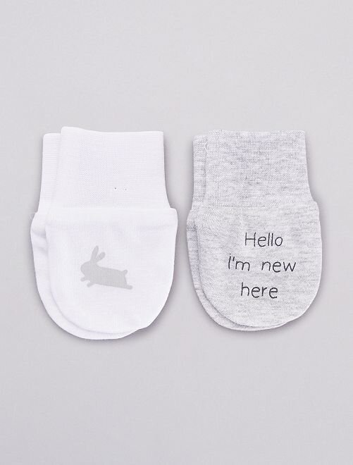 2 Paire De Moufles Eco Conception Bebe Garcon Gris Blanc Kiabi Kadolog