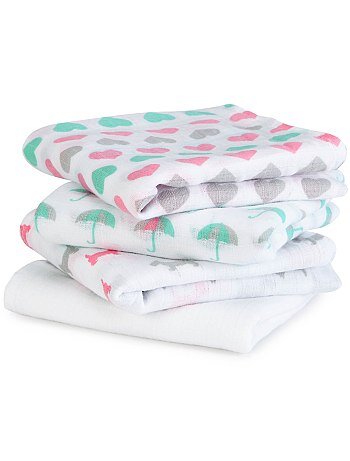 Purchase Wishlist Item Lot De 4 Langes 60 X 60 Cm Imprimes Ideal Baby Bebe Fille Kiabi 1 Kadolog
