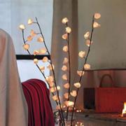 Branches de prunier lumineuses Vase en verre.