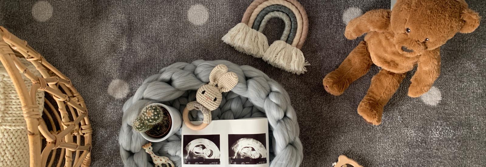 LEN Couverture bébé, tricoté/gris, 70x90 cm - IKEA