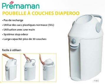 Poubelle à couches Diaperoo - Prémaman