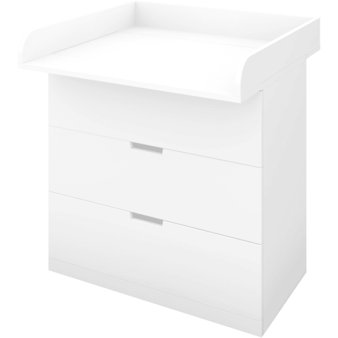 Polini Kids Plan à langer pour commode IKEA Malm Hemnes, Nordli bois blanc