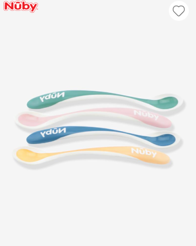 Nuby - Lot De 4 Cuillères Et Fourchettes Pour Bébé (sans BPA), Couleurs Variées, Pour Petites Mains