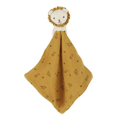 Doudou lange bebe lion jaune moutarde beige et noir Maisons du Monde Kadolog