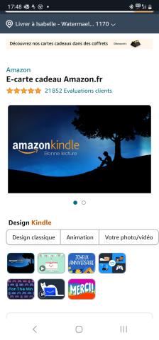 Bon d'achat Kindle