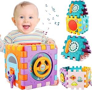 ENCOUN Cube d'Activité Bébé, Jouet Enfant 1 an, Jouets Éveil Montessori 1 2 3 Ans, Musique Cube ENCOUN Cube d'Activité Bébé, Jouet Enfant 1 an, Jouets Éveil Montessori 1 2 3 Ans, Musique Cube