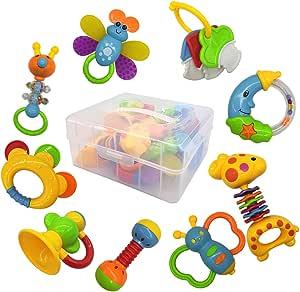 fiouni Hochet Bebe Jouet de Dentition Ensemble Premiers Hochets Bebe Premiers Jouets Bebe Ensemble Cadeau pour Nourrisson Nouveau ne Bebe Garcon Fille 3 6 9 Mois 11 Pieces Bleu Amazon Jeux et Jouet...