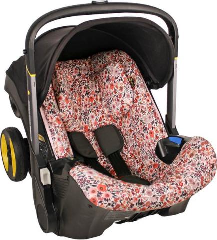 HOUSSE pour siege auto poussette Doona fleurs roses coupe parfaite coton doux bol Kadolog