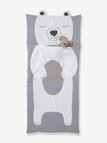 Sac De Couchage Vertbaudet Ourson - Coton Recyclé, Taille 70x160 Cm - Avec Pochon De Rangement