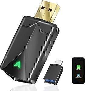 Adaptateur CarPlay Et Android Auto Sans Fil – Plug & Play – Wi-Fi 5,8 GHz – Compatible IOS 10+ Et Android 10+ – Pour Voitures Avec Connexion Filaire D'origine