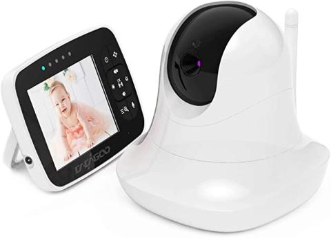 Babyphone Video CACAGOO Moniteur Bébé sans Fil avec Rotation 360°, Zoom