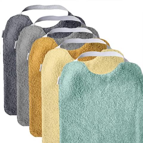 Lot De 2 Bavoirs Bébé Imperméables MIMUSELINA | Grand Format, Élastique, Fabriqué En Espagne