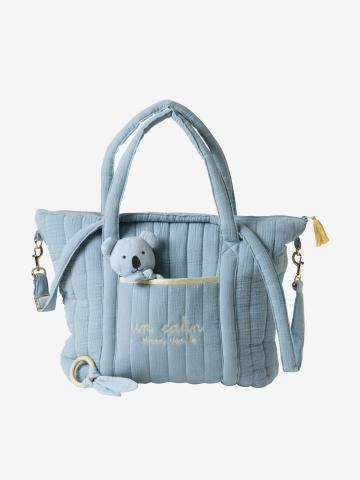 Sac à langer en gaze de coton Plume bleu - Vertbaudet