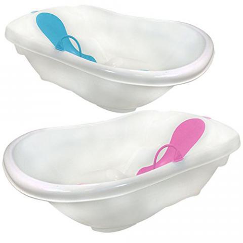 Monsieur Bébé ® Baignoire bébé XL avec transat de bain jouet grip