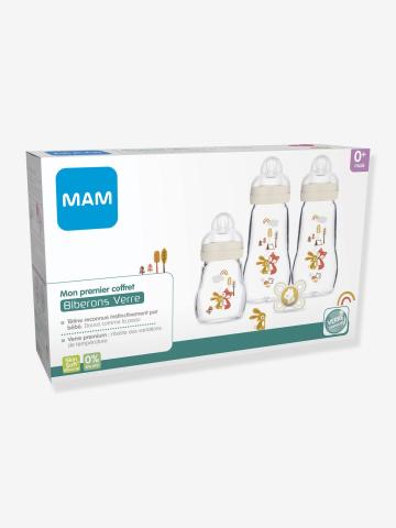 Lot 2 Biberons MAM En Verre Feel Good 170ml + 260ml - Rose Dès La Naissance