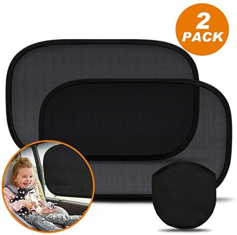 2 Pare-Soleil Voiture Adhésifs Pour Fenêtres - Protection UV 97% Pour Bébés, Enfants Et Animaux