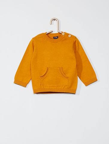 Pull en coton eco conception Bebe garcon orange Kiabi 7 00 Kadolog