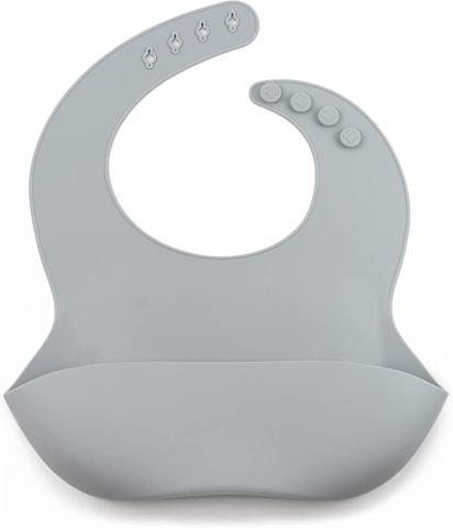 Bavoirs Bébé Silicone Vicloon - Lot De 2 Avec Poche Attrape-miettes - Réglables Et Lavables Facilement